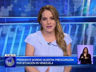 Presidente Moreno muestra preocupación por situación en Venezuela