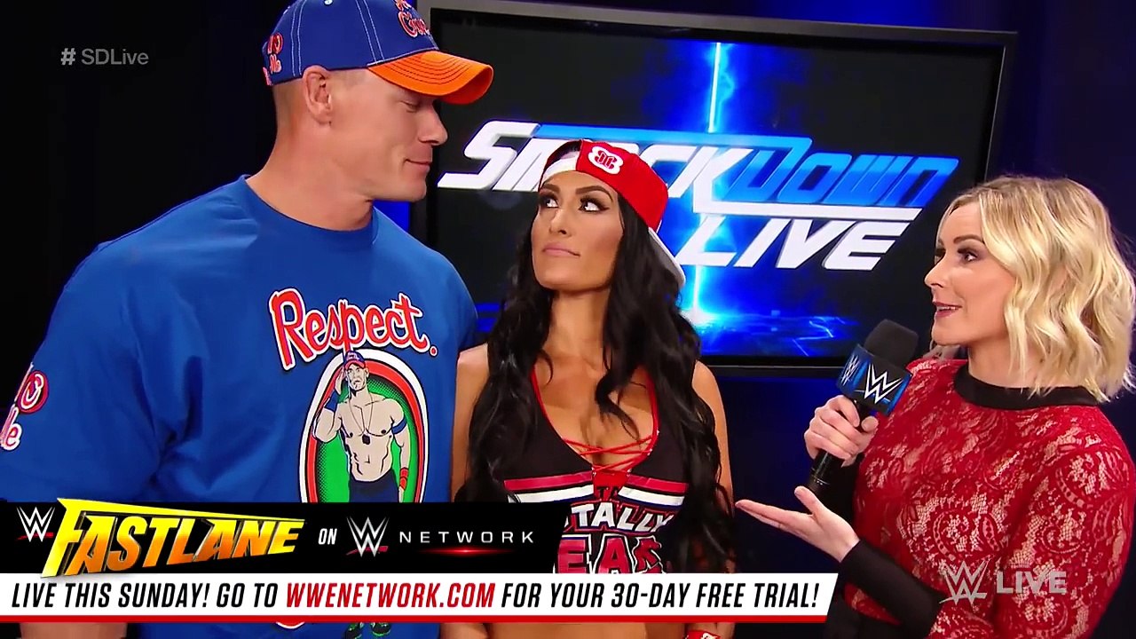 John Cena & Nikki Bella challenge James Ellsworth & Carmella: SmackDown LIVE: Feb. 28, 201