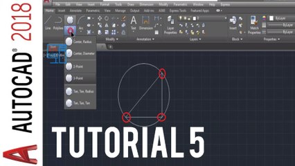 Autocad 2018 circle command tutorial - how to draw a circle in autocad 2018