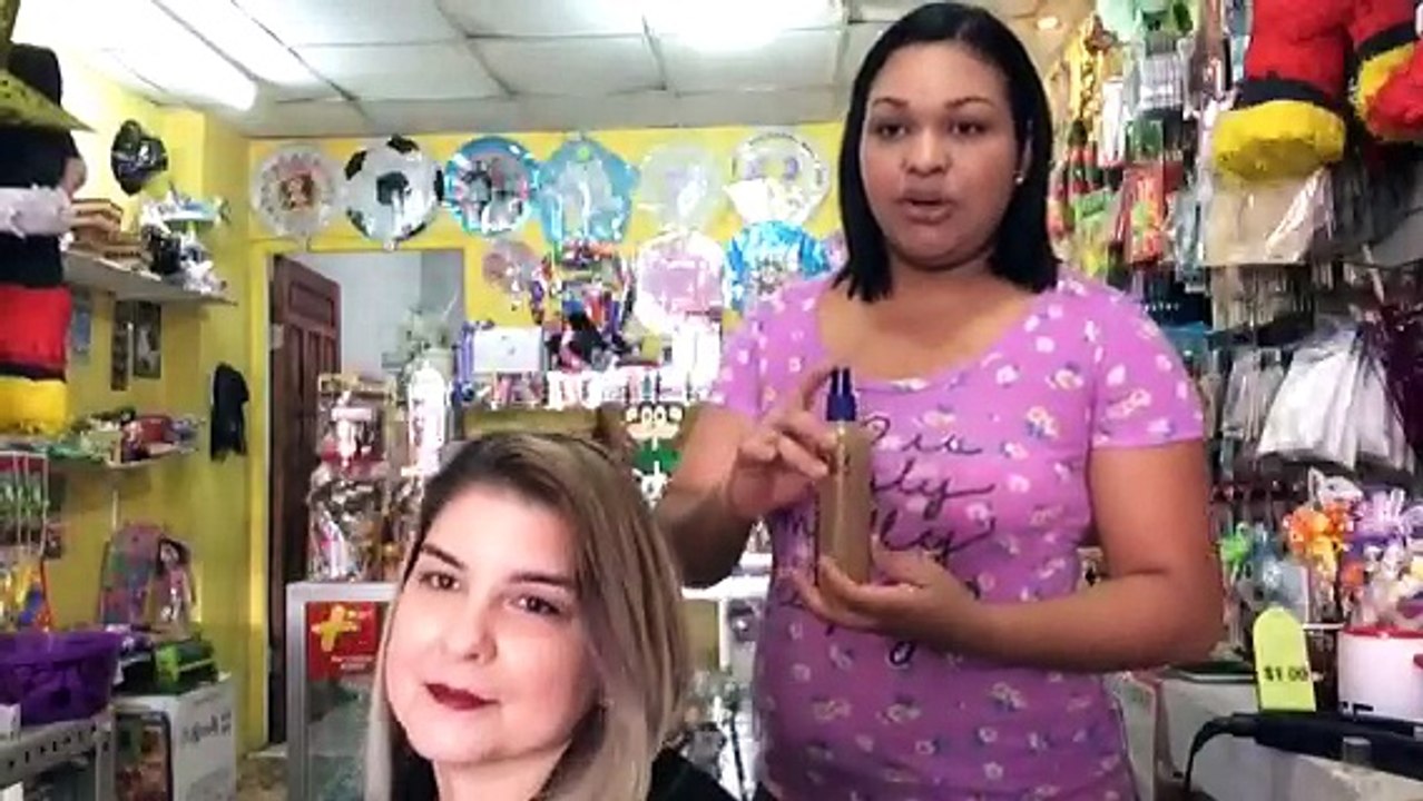 Probando producto para el cabello