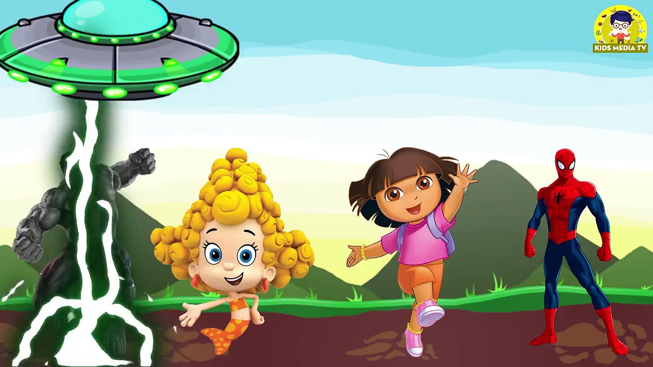 Wrong Color Spiderman Hulk Dora Bubble Guppies Finger Family Song Learn Colors For Kids