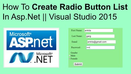 How to create radio button list in asp.net || visual studio 2015