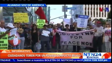 “Estoy aquí porque Trump está escalando hacia la guerra”: protestas en Los Ángeles por tensión entre Corea del Norte y EE. UU.