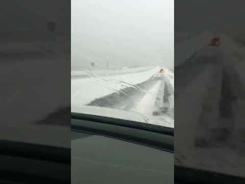 Large Hail Clogs Traffic Along Highway 71 Near Kimball, Nebraska