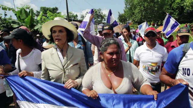 Bianca Jagger lidera marcha campesina contra canal en Nicaragua