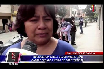 SJL: mujer muere tras caerle fierro pesado de construcción