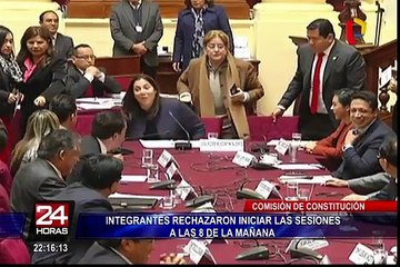 Congresistas de la Comisión de Constitución rechazaron iniciar labores a las 8 de la mañana