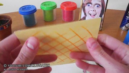 EATING colored CLAY ICE CREAM!! (Play Doh) PART 3 Kluna Tik Dinner #62 | ASMR eating sound