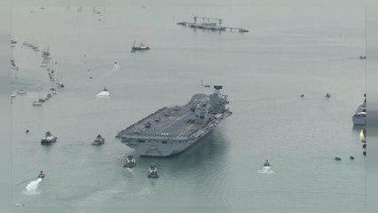 شاهد: "الملكة إليزابيث" السفينة الحربية الأكبر والأكثر تقدما تصل الى الوطن الأم