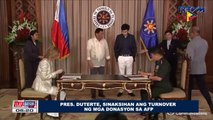 Pres. Duterte, sinaksihan ang turnover ng mga donasyon sa AFP