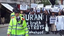 Al Muhajiroun marching to the US embassy in London