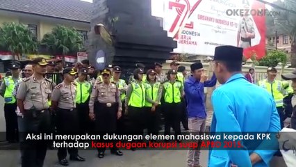 PMII Malang Aksi Dukung KPK Tuntaskan Kasus Korupsi di Kota Malang