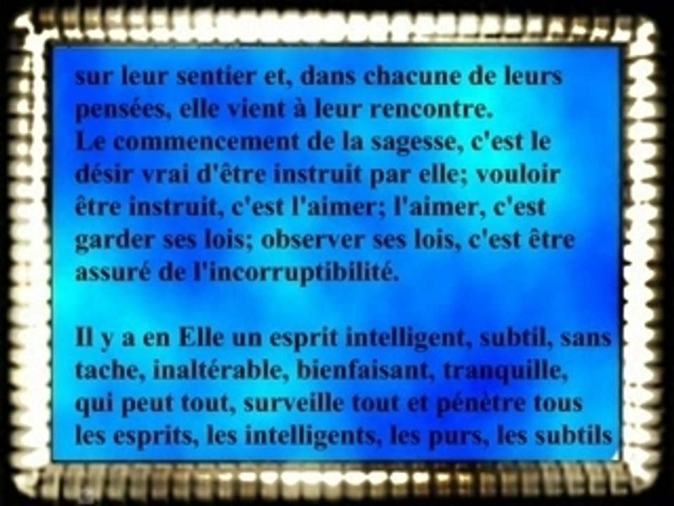 Anciens textes: 1 : extraits de "la Sagesse"