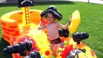 Bad Baby and Pirate POOL! Treasures PIRATES and Lear PAW Patrol with Baby