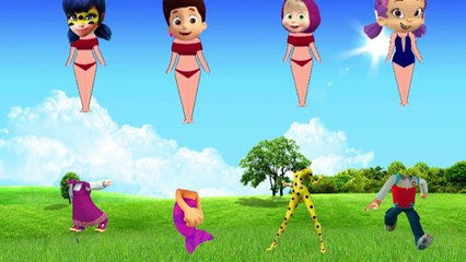 Wrong Dress Disney Princess Ryder Miraculous Mermaid Masha _Five Little Ducks Went Out One Day Song