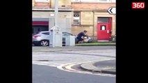 Momenti shokues: Sherr në mes të rrugës, gruaja rreh burrin dhe zhvishet (360video)
