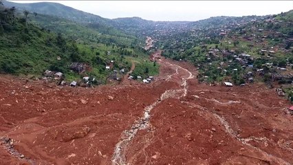 Aerial images show scale of Sierra Leone mudslide