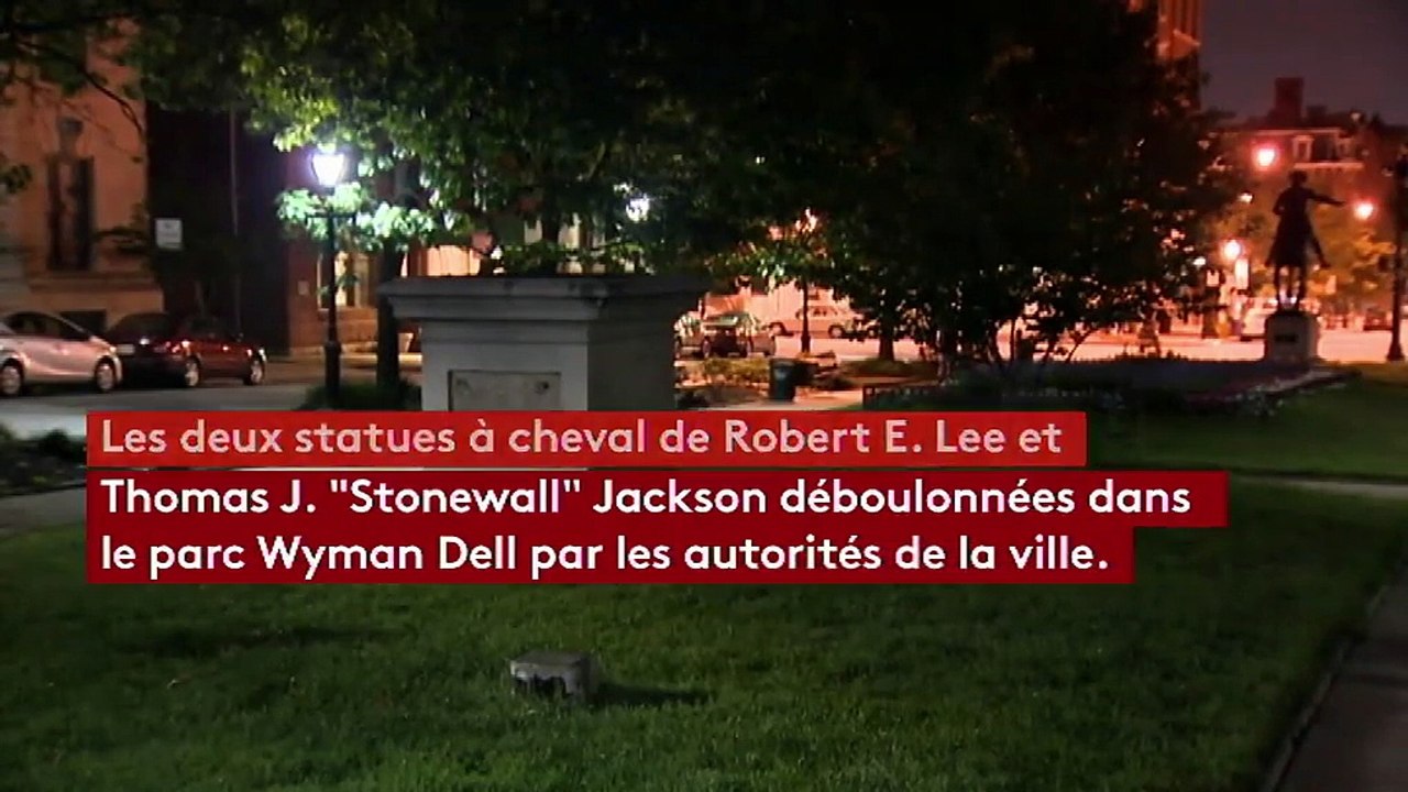 Après les violences racistes de Charlottesville, des statues de confédérés sont déboulonnées à Baltimore