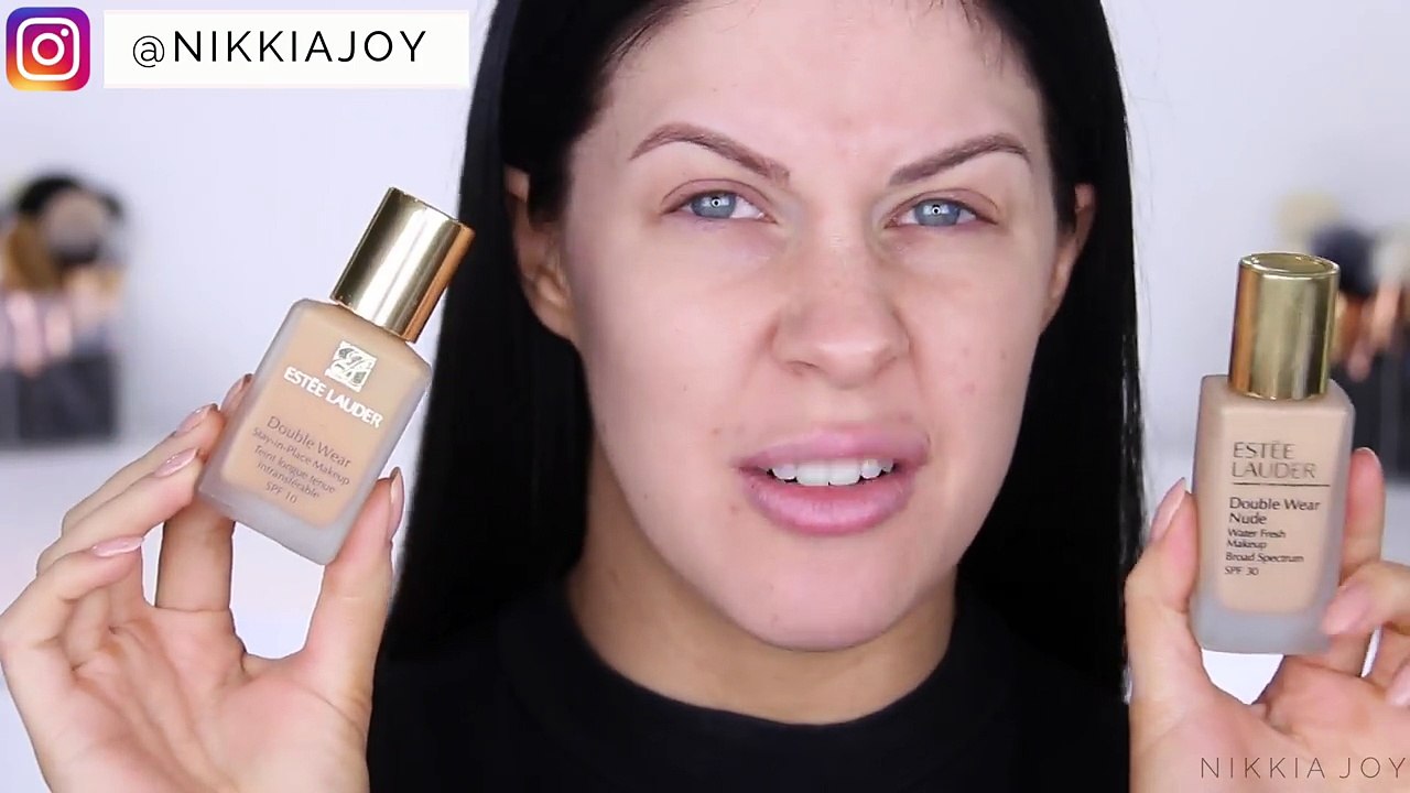 NEW!! ESTEE LAUDER DOUBLE WEAR NUDE FOUNDATION VS DOUBLE WEAR ORIGINAL! DEMO, COMPARISON &