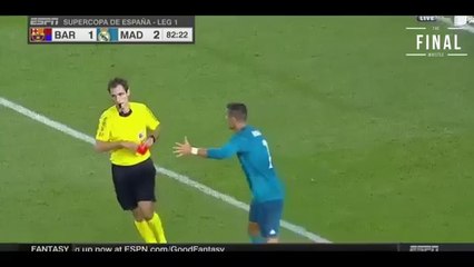 Ronaldo red card vs barcelona for dive