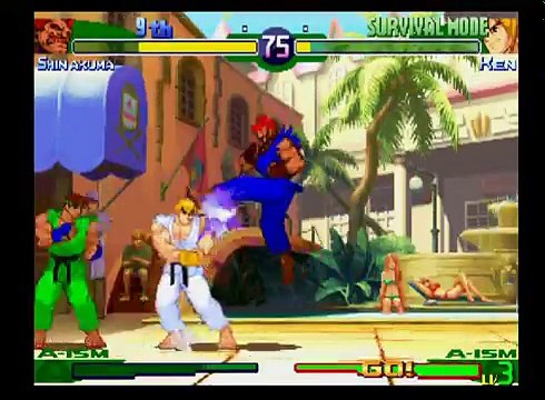 Street Fighter Alpha 3 Upper Shin Akuma + Evil Ryu (Dramatic Battle Survival Mode)