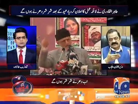 طاہرالقادری عدالت میں بھی ہیں تو سڑکوں پر کیوں ہیں؛ رانا ثناءاللہ کا اعتراض، تو پھر نواز شریف ریویو پٹیشن ڈال کر بھی سڑک