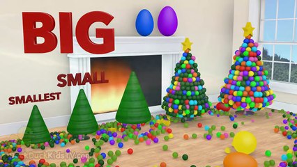 DuckDuckKidsTV    Learn Sizes from Smallest to Biggest 3D Dippin Dots Christmas Tree Eggs Surprise