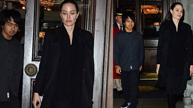 Angelina Jolie Lecture on LSE before having a Tour of Buckingham Palace with Maddox