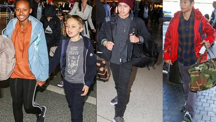 Angelina Jolie Looks Glamorous With Her Six Children