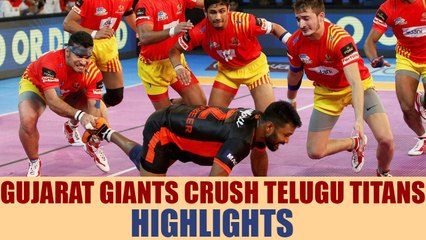 Video herunterladen: PKL 2017: Gujarat Fortunegiants thrash Telugu Titans 29-18, Highlights | Oneindia News