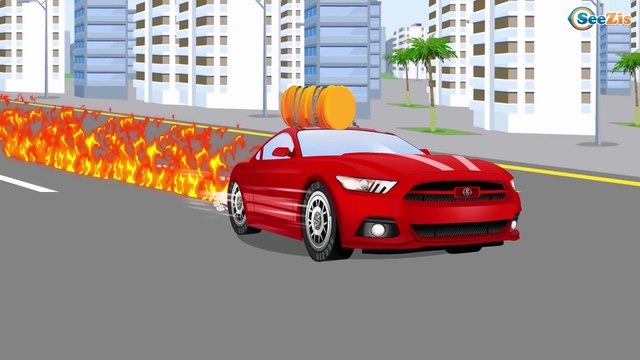 Мультики про машинки. Гоночные машины на дороге в городе Монстр Трак и Полиция Мультфильмы для детей