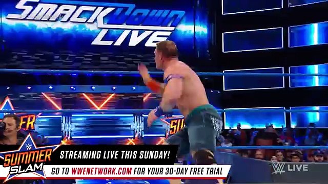 John Cena vs. Jinder Mahal vs baron corbin- SmackDown LIVE, Aug. 15, 2017