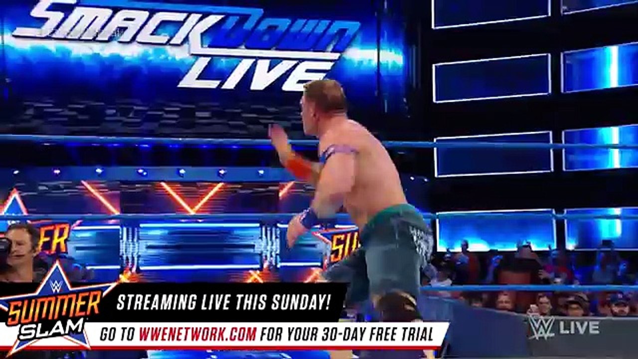 John Cena vs. Jinder Mahal vs baron corbin- SmackDown LIVE, Aug. 15, 2017