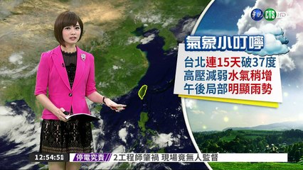 台北連15天破37度 午後局部明顯雨勢