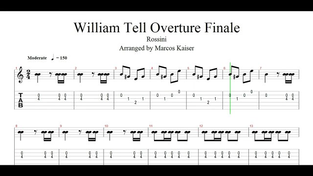 William Tell Overture (Rossini) Guitar Tab (Marcos Kaiser)