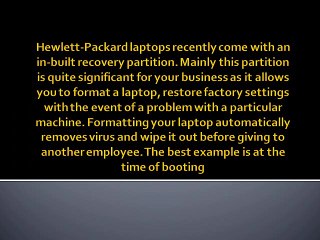 How can we Format a Hewlett Packard Laptop
