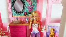 Barbie Pink House Morning Routine Rapunzel Bedroom دمية باربي البيت Rumah Barbie Casa