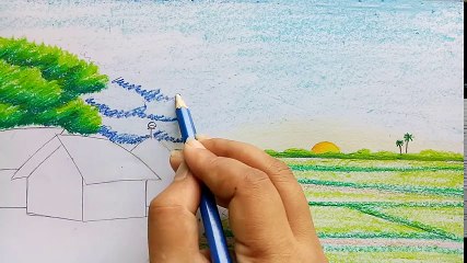 How to draw scenery of sujola sufola  Bangladesh _ Landscape Step by step