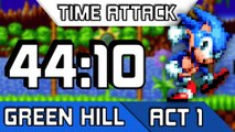 Sonic Mania Speedrun: GREEN HILL ZONE ACT 1 - 44''10