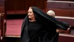 Right-wing Australian senator wears burqa in parliament and calls for the garment to be banned