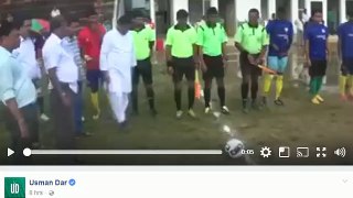 Usman Dar Share Video Of Captain Safdar Fall While Kicking Football