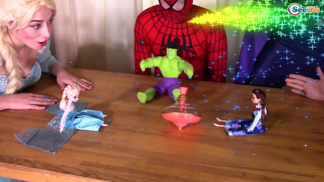 Maleficent Frozen Elsa and Superheroes Powers! w\ Spiderman & Pink Spidergirl in Real Life