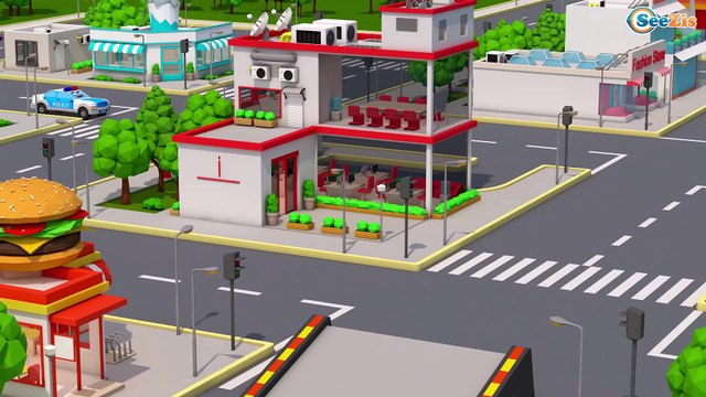 Ambulance Car Rescue On the Road w Fire Truck & Race Cars 3D Animation Cars & Truck Stories Cartoons