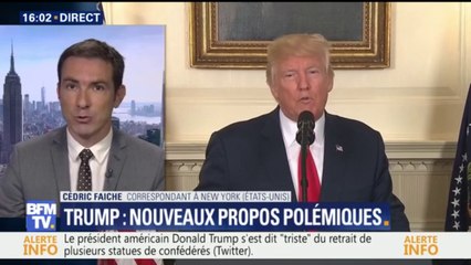 Trump crée de nouveau la polémique en se disant "triste" du retrait de plusieurs statues confédérées