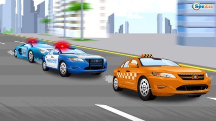 Monster Truck & Police Car Real Chase in the City - New Cartoons for Children - Kids Video