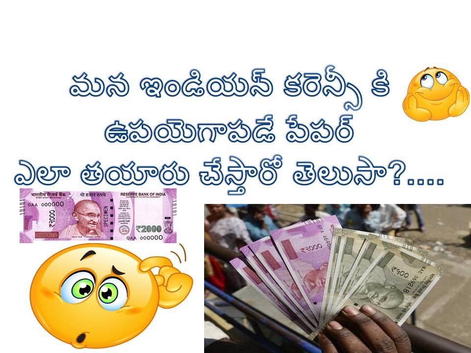 మన ఇండియన్ కరెన్సీ కి ఉపయెగాపడే పేపర్  ఎలా తయారు చేస్తారో తెలుసా?....