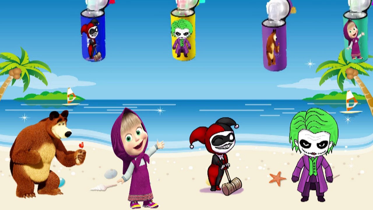 Wrong Funny Milk Bottle Masha & Bear Joker clown - Johnny Yes Papa Song For Kid