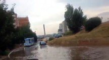 Pamje nga Stacioni i autobusëve në Prishtinë, nga shiu i mëparshëm