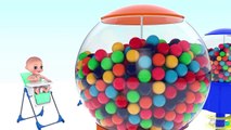 Learn Colors with 3D Baby Gumball Candy Part 2 - Colours for Kids Children Toddlers