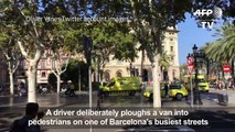 Panic as van hits pedestrians in Barcelona 'terror attack'